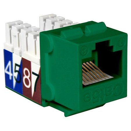 QUEST TECHNOLOGY INTERNATIONAL Cat5E Slim-Style 90 Degree Keystone Jacks, 8P8C - Green NKJ-5506